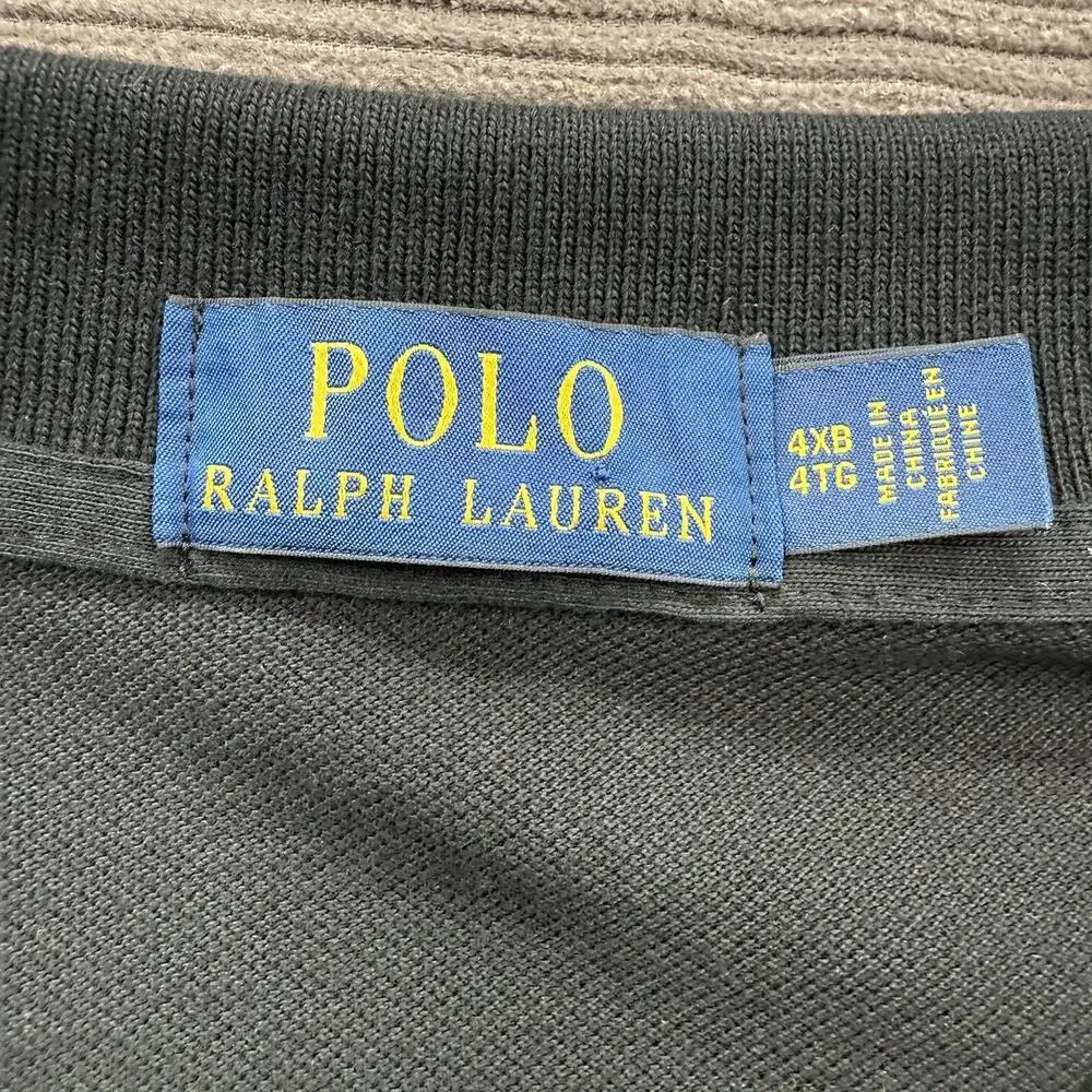 Polo‎ Ralph Lauren Polo Shirt Men 4XB Black Cotton Golf Golfing Preppy Casual.